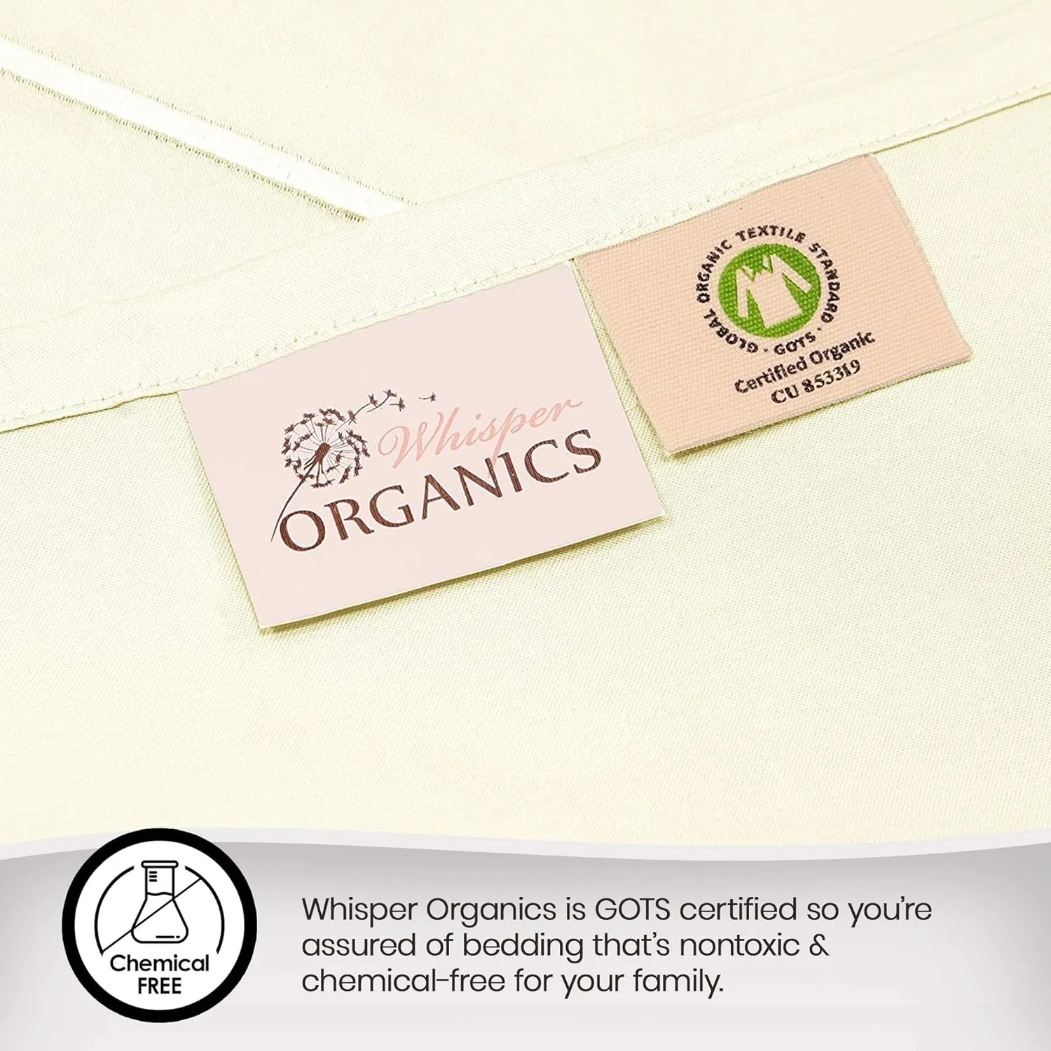 100% Organic Cotton Sheets Full Size - GOTS Certified Organic Bed Sheets with Deep Pocket 500 Thread Count and Cozy Sateen Weave Gets Softer with Each Wash - Luxury 4 Piece Set (Ivory, Full)