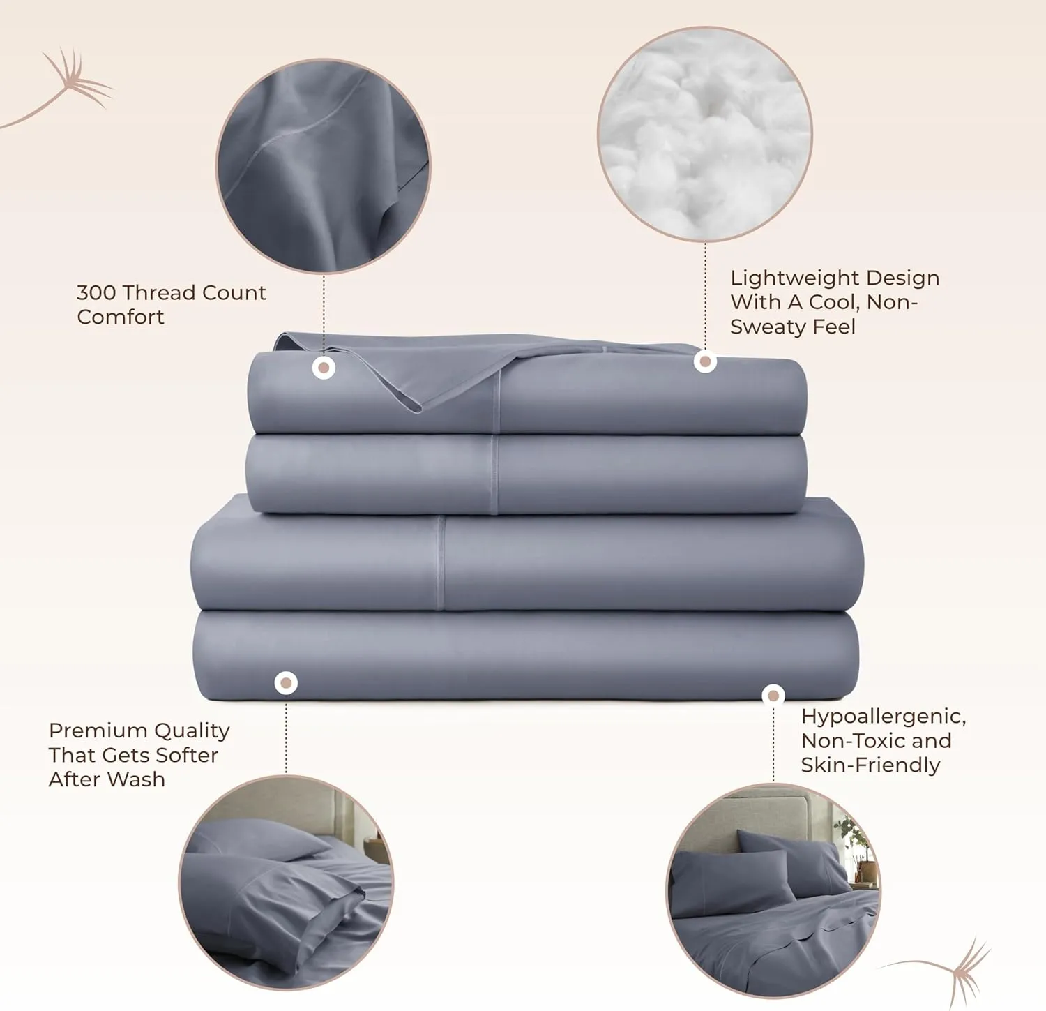100% Organic Cotton Sheets Twin Size - GOTS Certified Organic Bed Sheets with Deep Pocket Breathable and Cozy Sateen Weave Gets Softer with Each Wash - Luxury 3 Piece Set (Mineral, Twin)