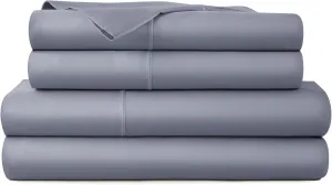 100% Organic Cotton Sheets Twin Size - GOTS Certified Organic Bed Sheets with Deep Pocket Breathable and Cozy Sateen Weave Gets Softer with Each Wash - Luxury 3 Piece Set (Mineral, Twin)