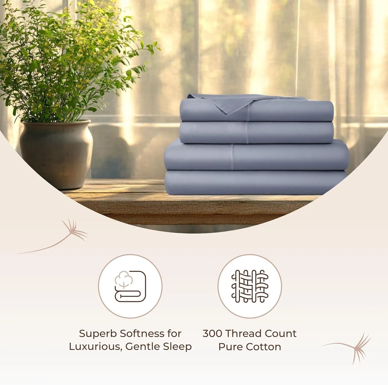 100% Organic Cotton Sheets Twin Size - GOTS Certified Organic Bed Sheets with Deep Pocket Breathable and Cozy Sateen Weave Gets Softer with Each Wash - Luxury 3 Piece Set (Mineral, Twin)