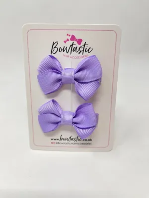 2 Inch Flat Bows Style 2 - Light Orchid - 2 Pack