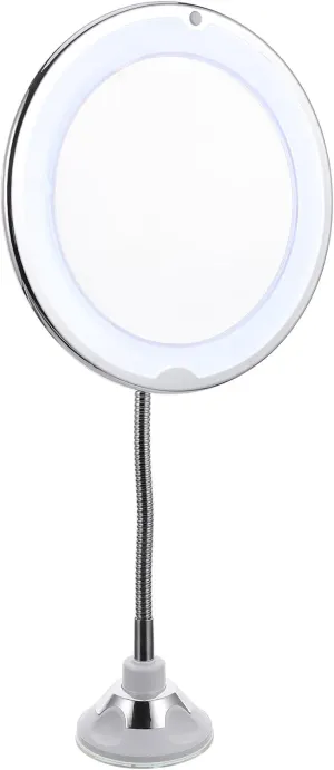 360Degree Makeup Mirror with LED Light Rotating Design and Suction Cup for Eye Makeup in Vanity Mirror for Home and Bathroom Use