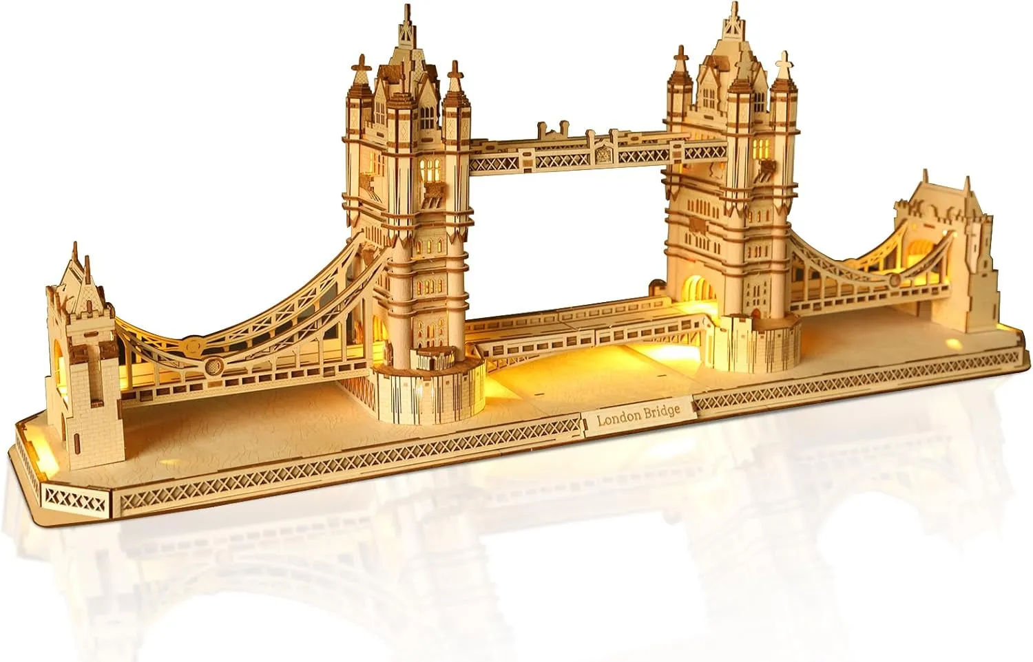 3D Wooden Puzzle for Adults, England Britain London Bridge Wood Architecture Model, DIY Mechanical Building Kit Craft Hobbies Toy, Birthday Festival Gift for Women Men, Home Decor, 450 PCS
