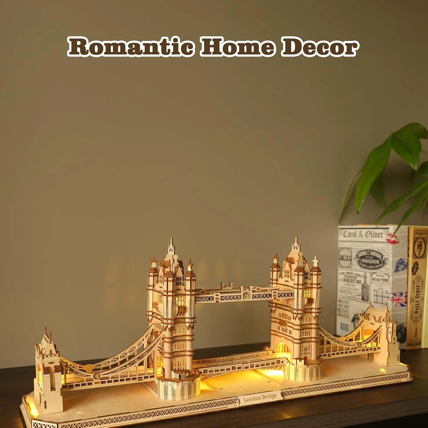 3D Wooden Puzzle for Adults, England Britain London Bridge Wood Architecture Model, DIY Mechanical Building Kit Craft Hobbies Toy, Birthday Festival Gift for Women Men, Home Decor, 450 PCS