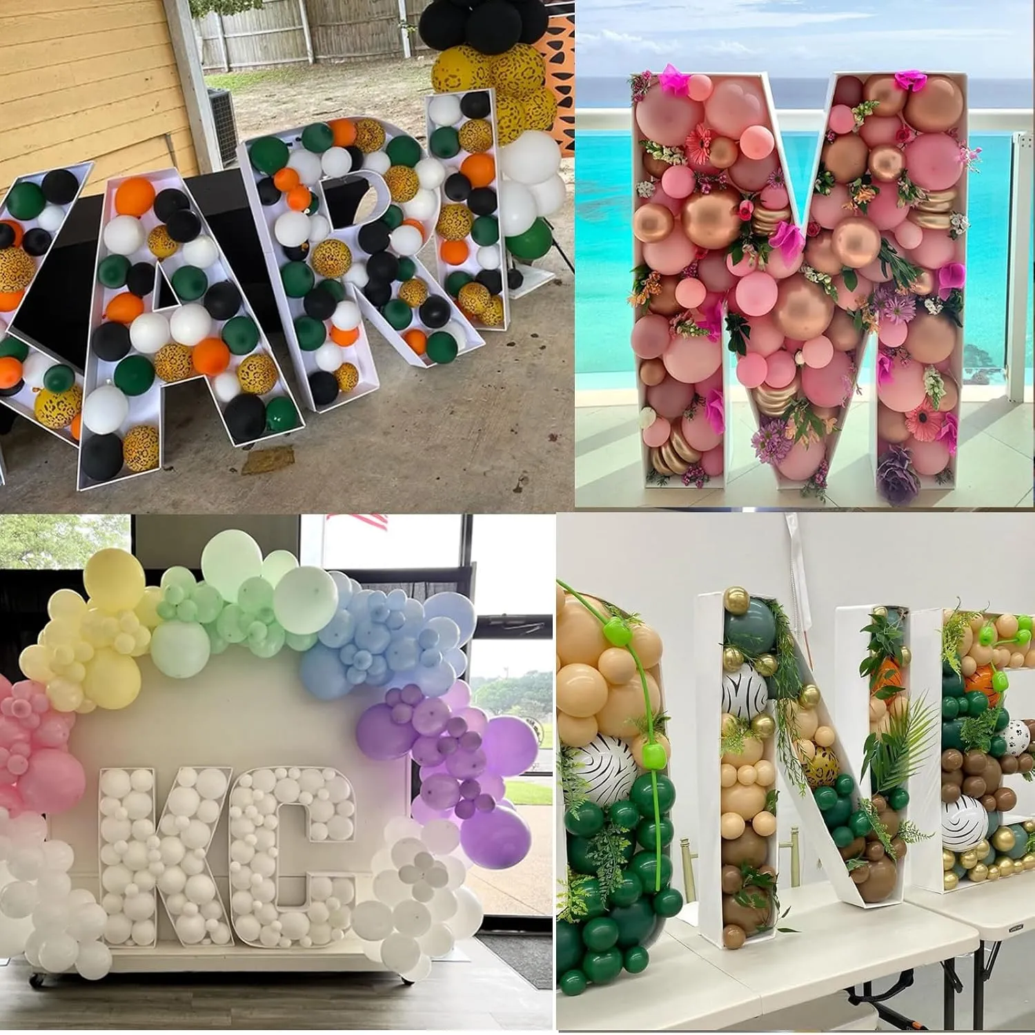 3FT Tall Mosaic Balloon Frame Letters Big Marquee Light Up Letters DIY Kit for Birthday Party Wedding Backdrop Decor Letter B Pre-Cut Foam Board