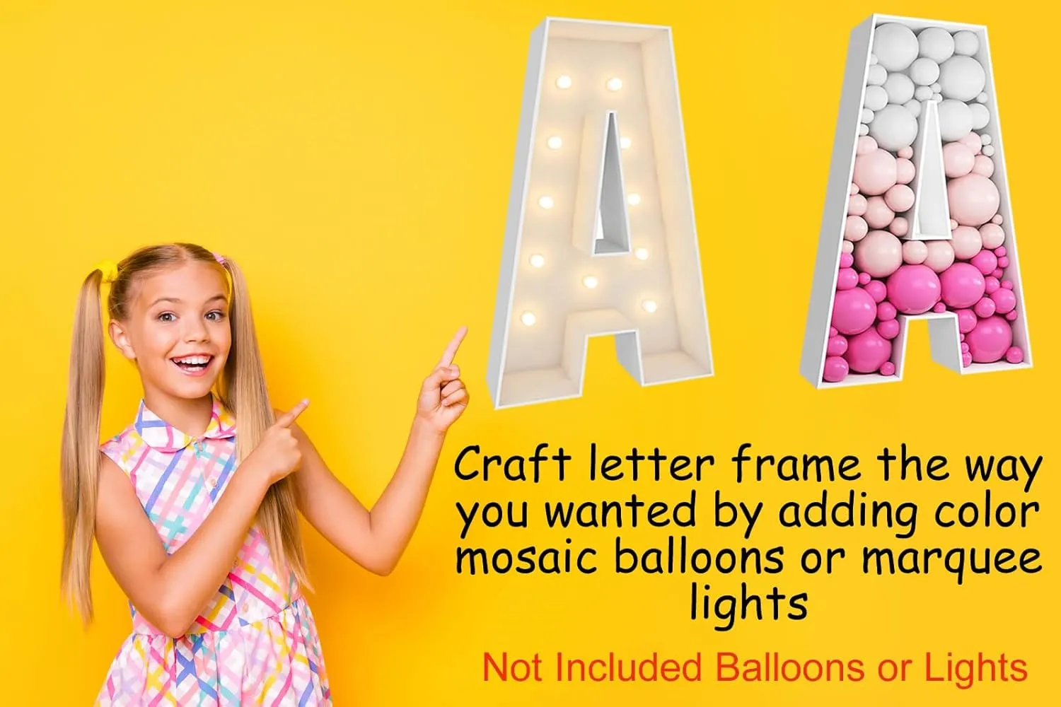 3FT Tall Mosaic Balloon Frame Letters Big Marquee Light Up Letters DIY Kit for Birthday Party Wedding Backdrop Decor Letter B Pre-Cut Foam Board