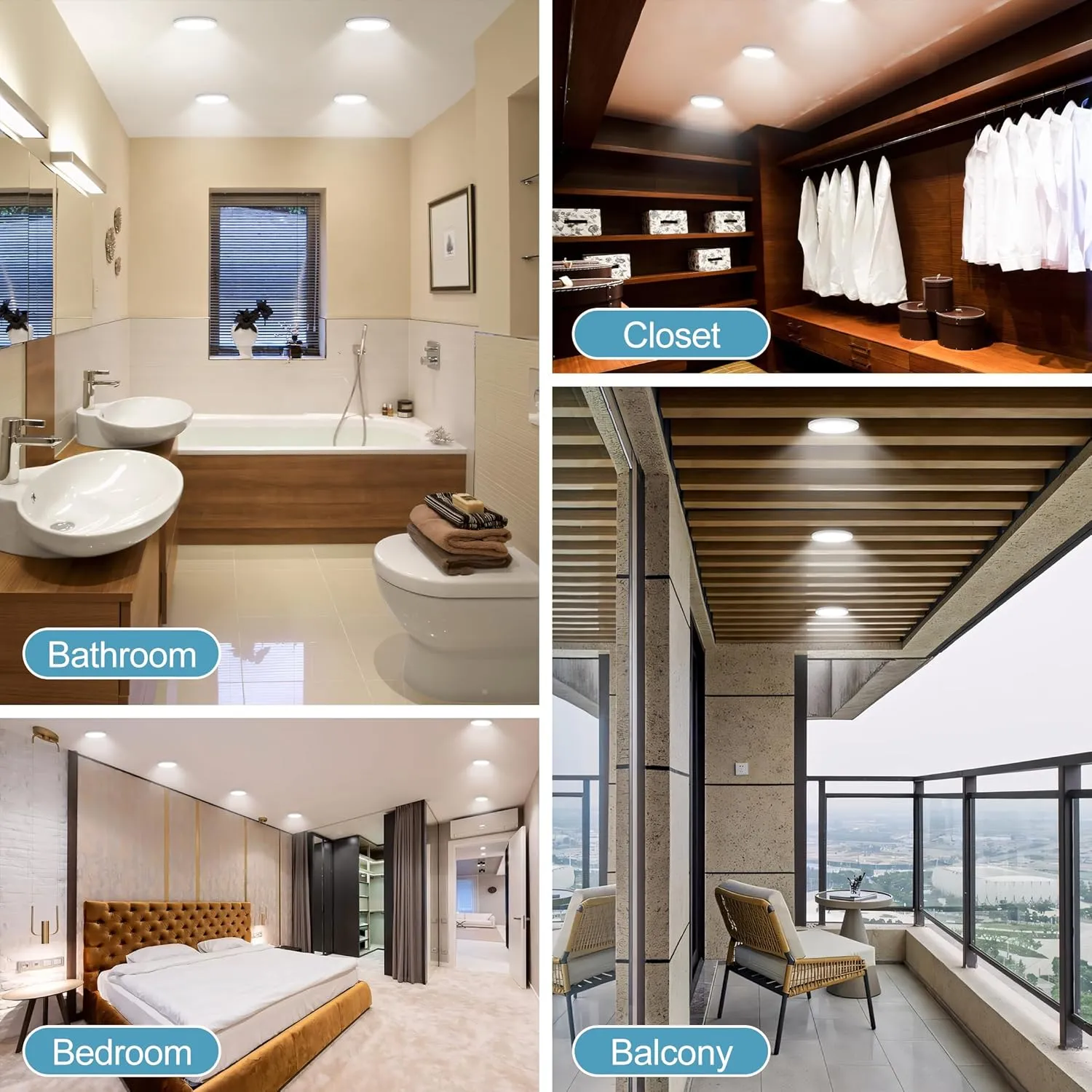 7 in LED Ceiling Light Flush Mount,ETL Listed Ultra Slim 0.63" Thick Round Flat Ceiling Lamp Dimmable 5000K Ceiling Light Fixtures for Bathroom, Kitchen, Closet,10 Pack White