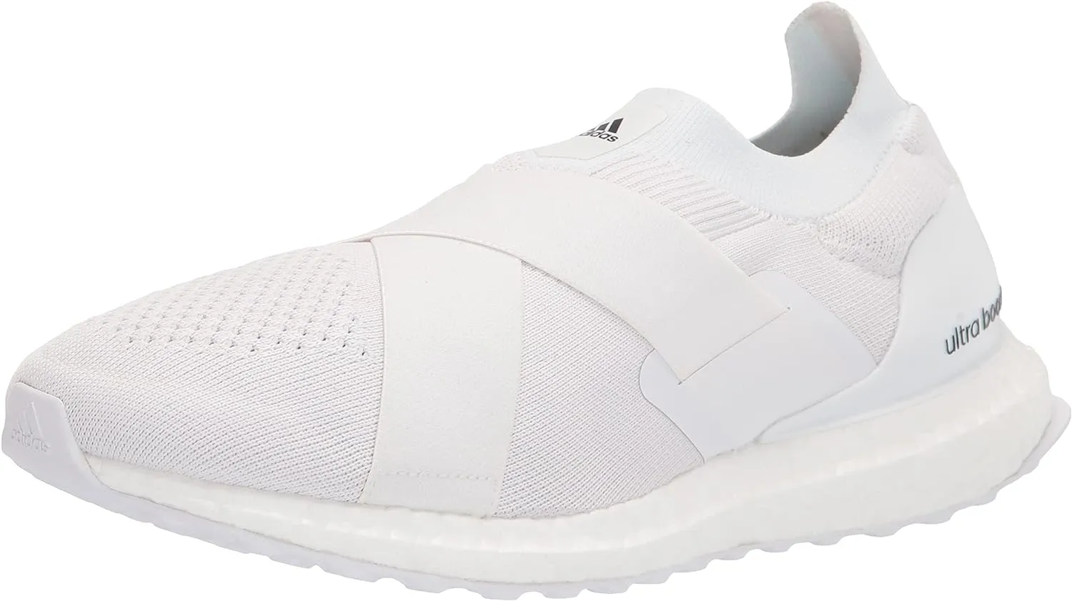 adidas Women's Ultraboost DNA Running Shoe, White/White/Acid Orange (Slip-on), 11