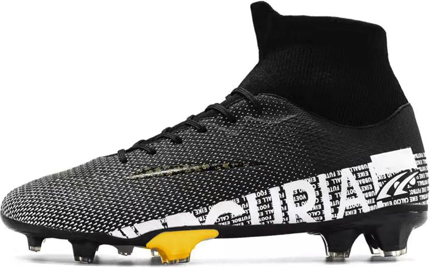 Adult Soccer Cleats Men-High-Tops Slip-On Lace Up Football Shoes for Youth Soccer Shoes Indoor Outdoor AG FG
