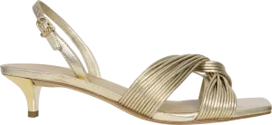 Alessia Kitten Sandal - Pale Gold