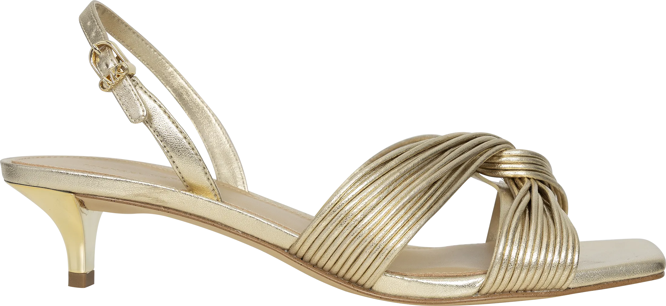 Alessia Kitten Sandal - Pale Gold
