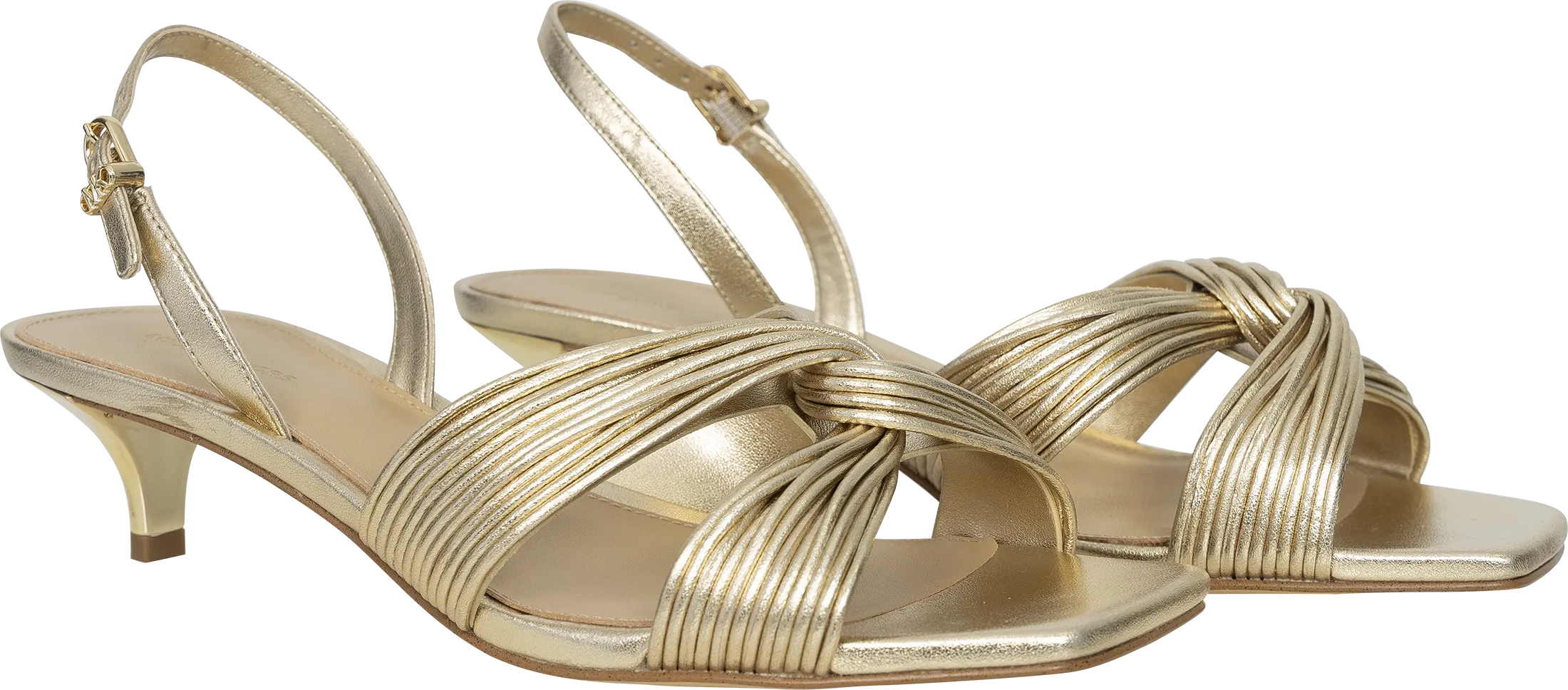 Alessia Kitten Sandal - Pale Gold