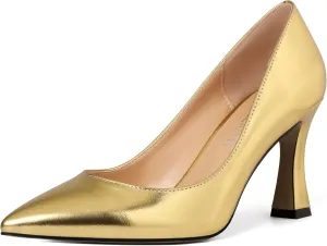AMBELIGHT Womens Slip On Dress Pointed Toe Suede Wedding Stiletto High Heel Pumps Shoes 3.3 Inch