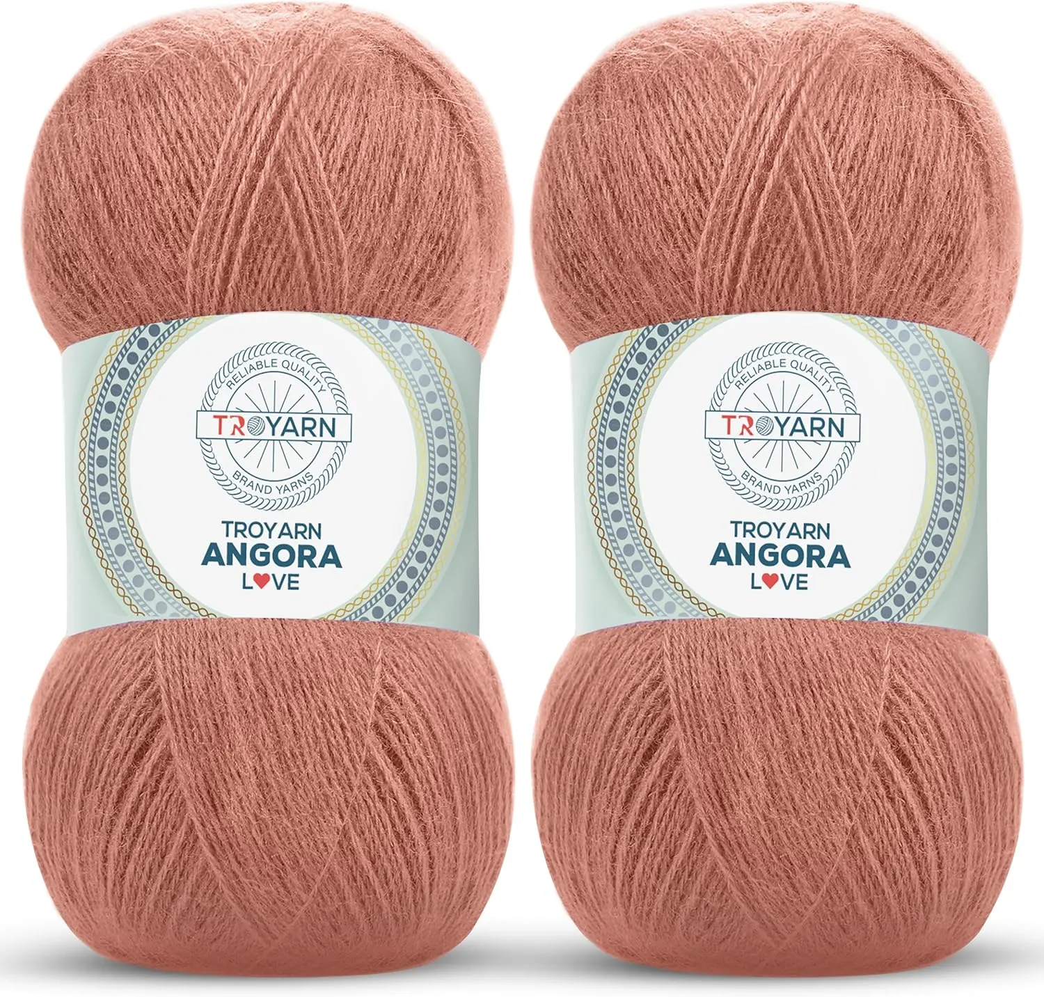 Angora Love (2-Skeins Pack) 20% Wool 80% Acrylic - Lace Weight #1 Fingering and Socks Yarn (2 x 3.52 oz / 601 Yds) - Onion