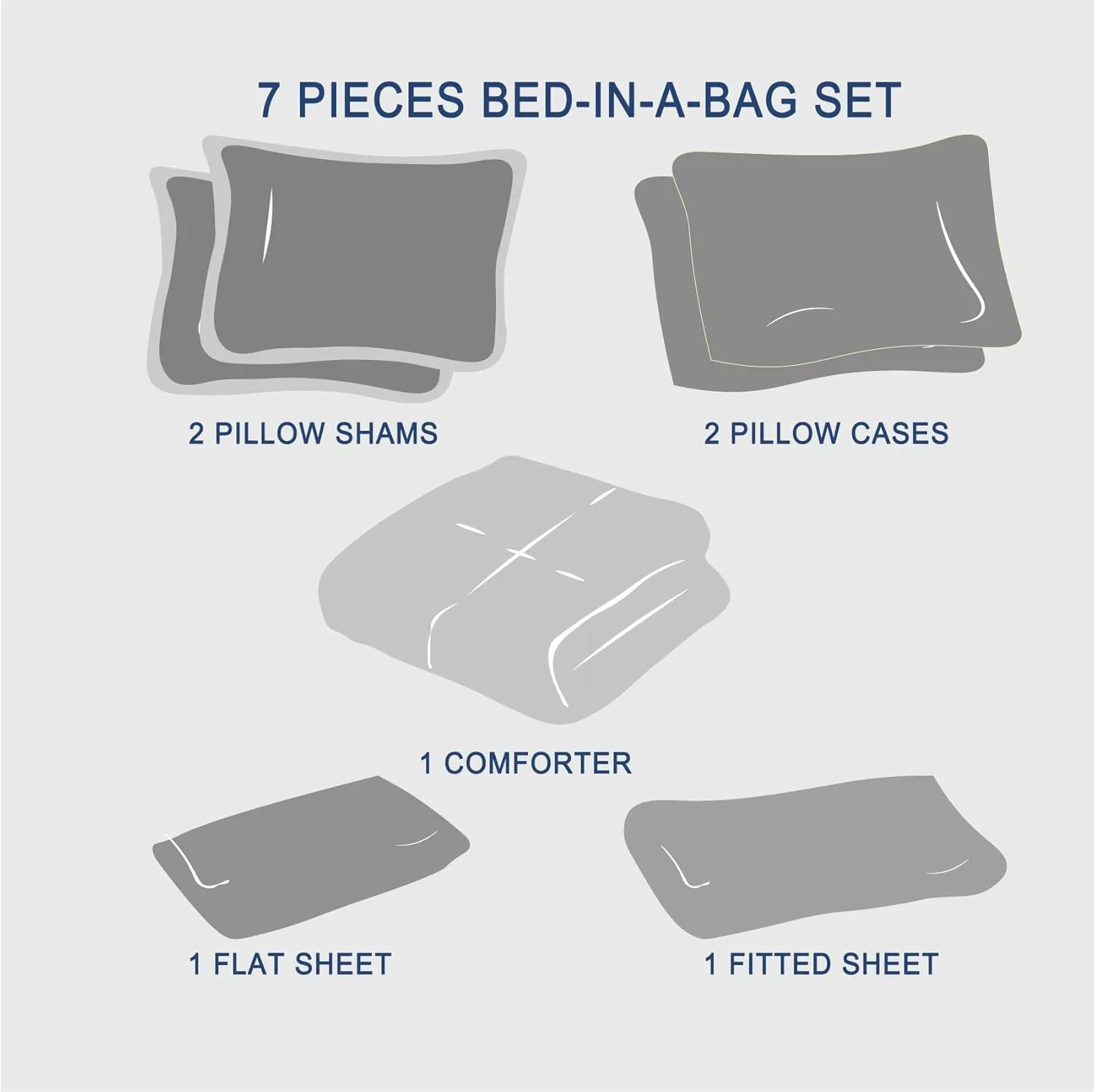 Anluoer Queen Comforter Set 7 Piece, Pink Bed in a Bag with Sheets, All Season Ruffle Shabby Chic Bedding Sets with 1 Comforter, 2 Pillow Shams, 2 Pillowcases, 1 Flat Sheet, 1 Fitted Sheet