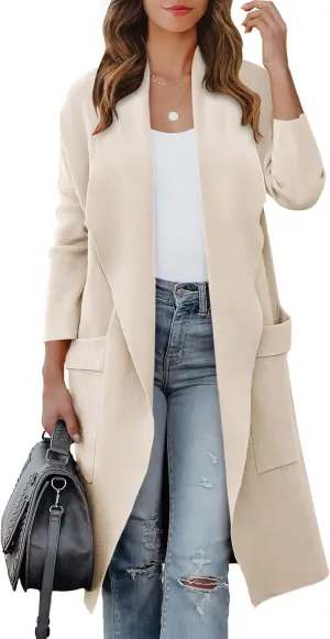ANRABESS Women's Long Cardigan Sweater 2025 Spring Fashion Casual Oversized Knit Open Front Coatigan Jacket Coat Outfits