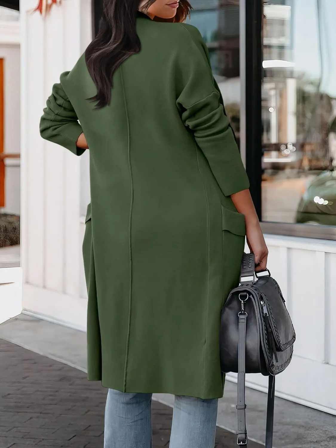ANRABESS Women's Long Cardigan Sweater 2025 Spring Fashion Casual Oversized Knit Open Front Coatigan Jacket Coat Outfits
