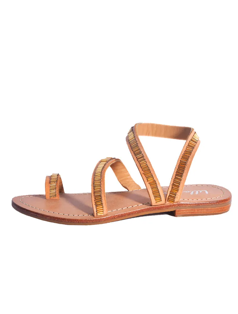 Antina Beaded Flat Sandal