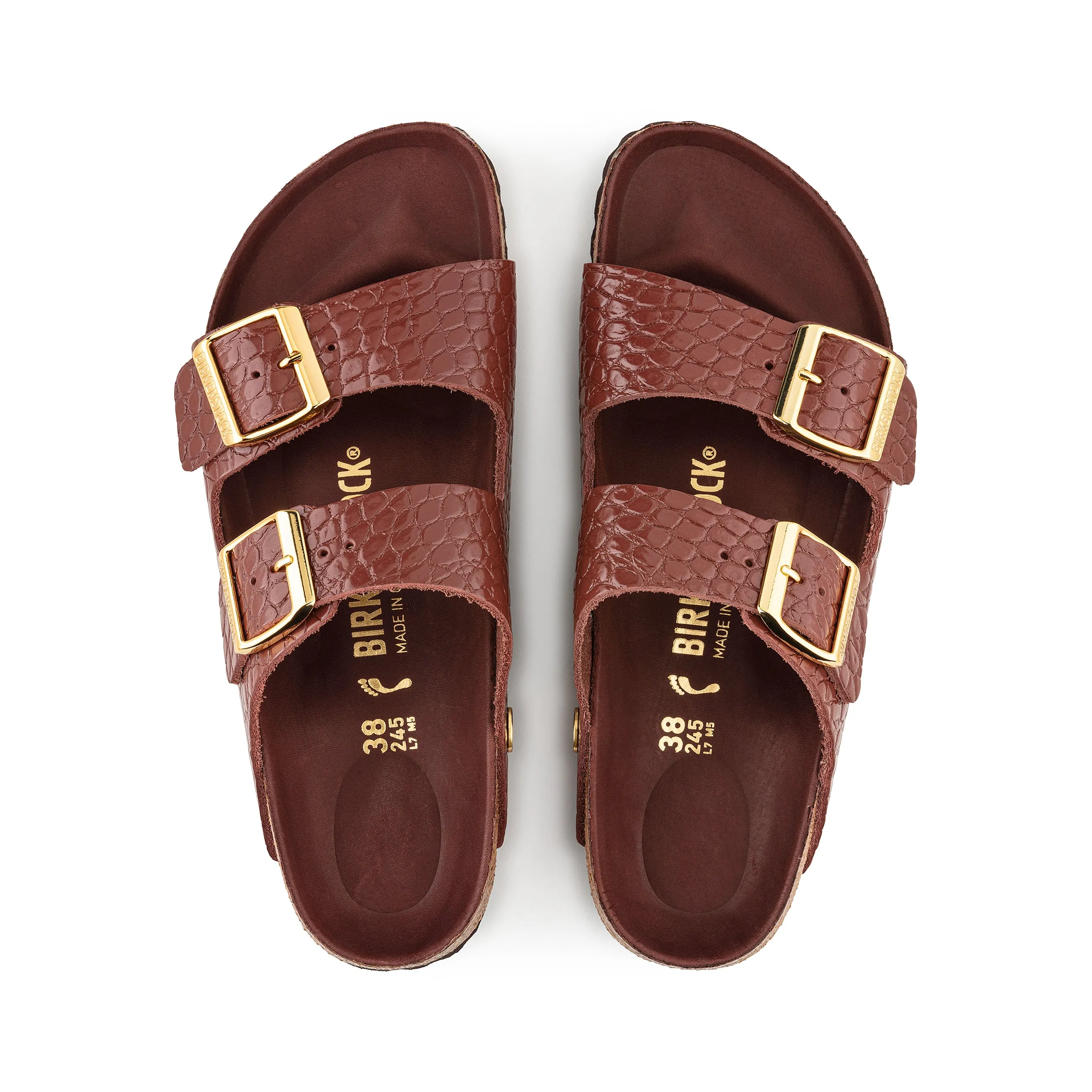 Arizona Semi Exquisite Hot Chocolate Embossed Natural Leather
