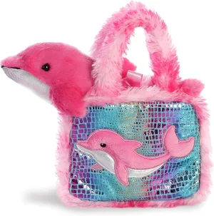 Aurora® Fashionable Fancy Pals™ Dolphin Stuffed Animal - On-The-go Companions - Stylish Accessories - Multicolor 7 Inches