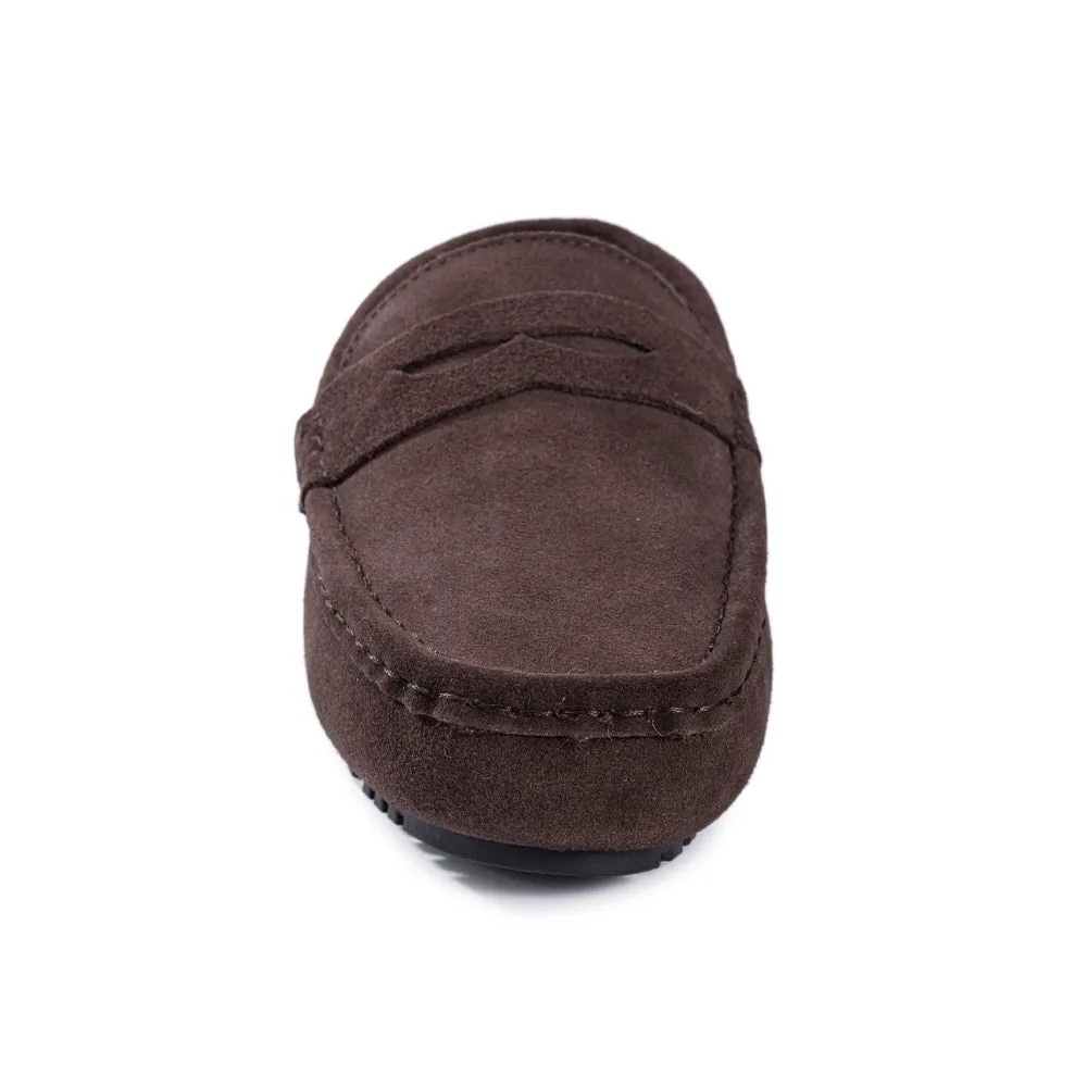 AUS WOOLI AUSTRALIA MENS TERRIGAL COSY MOCCASIN - CHOCOLATE