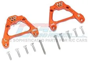 Axial SCX10 III JLU AXI03007 Upgrade Parts Aluminum Adjustable Rear Damper Mount - 2Pc Set Orange