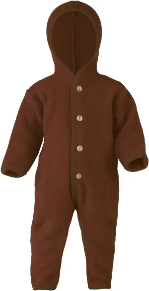 Baby Fleece Bunting: Thermal Footed Coverall Romper with Hood for Toddlers, Organic Merino Wool