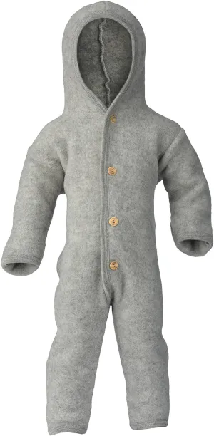 Baby Fleece Bunting: Thermal Footed Coverall Romper with Hood for Toddlers, Organic Merino Wool