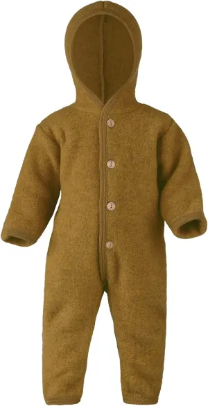 Baby Fleece Bunting: Thermal Footed Coverall Romper with Hood for Toddlers, Organic Merino Wool