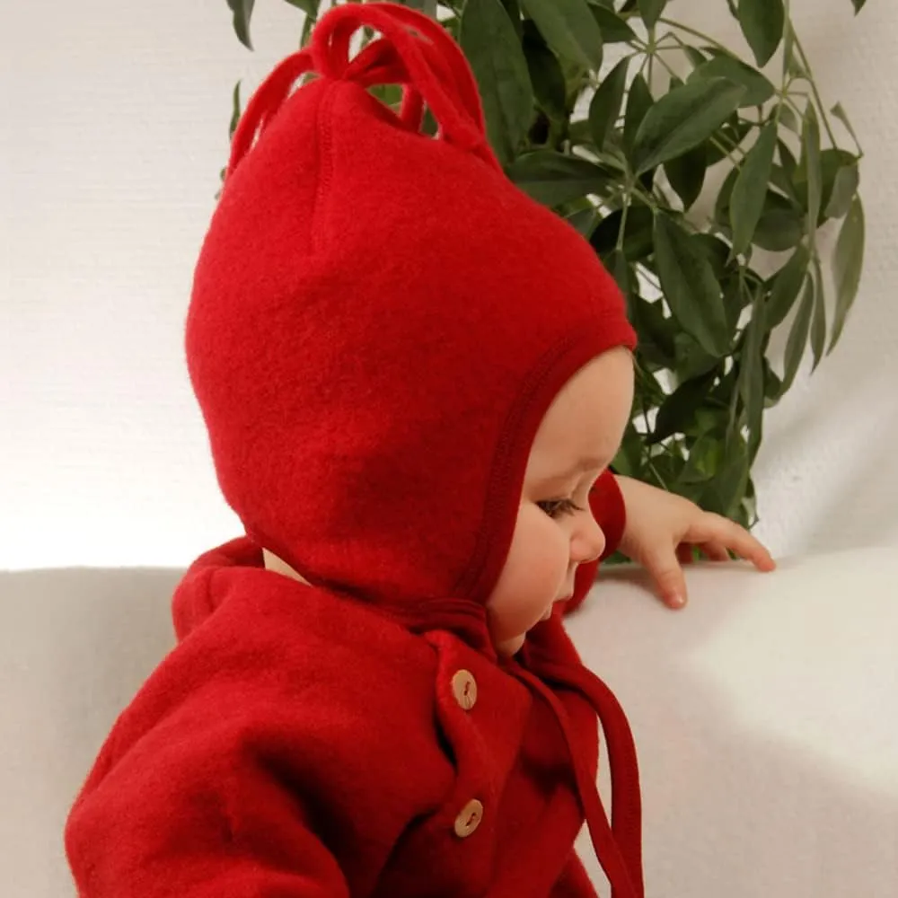 Baby Winter Hat with Ties: Toddler Infant Ear Protection Hat 6-24 Months, Organic Merino Wool Fleece