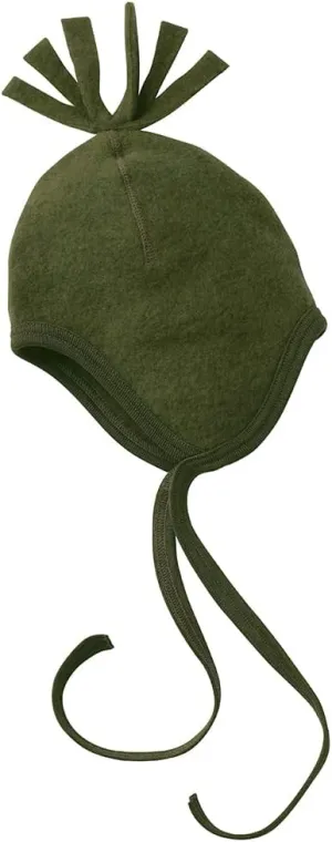 Baby Winter Hat with Ties: Toddler Infant Ear Protection Hat 6-24 Months, Organic Merino Wool Fleece