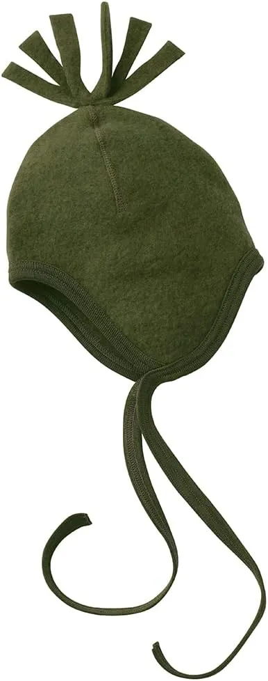 Baby Winter Hat with Ties: Toddler Infant Ear Protection Hat 6-24 Months, Organic Merino Wool Fleece