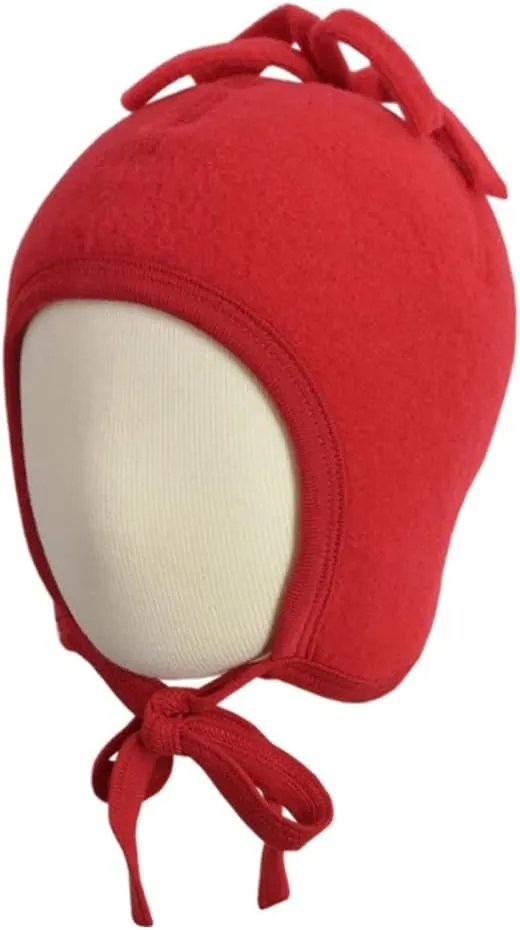 Baby Winter Hat with Ties: Toddler Infant Ear Protection Hat 6-24 Months, Organic Merino Wool Fleece