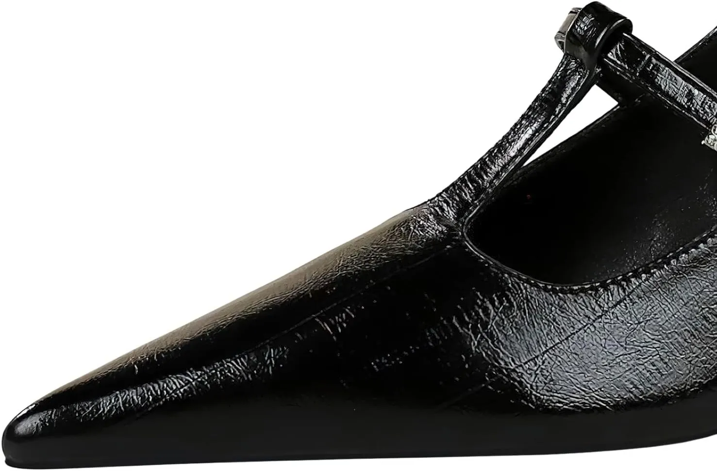baobeijiadao Womens Pointed Toe Heels Slingback Slip On Pumps Close Toes T Strap Heeled Sandals Kitten Heel Dress Shoes for Women