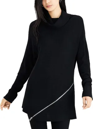 bar III $79 Womens Black Zipper Trim Turtle Neck Long Sleeve Sweater XXL B B