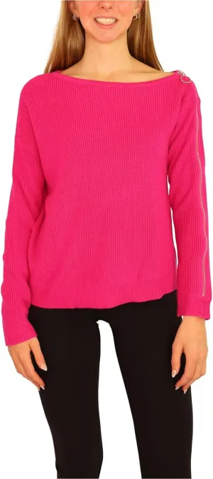 Bar III Womens Long Sleeves Boatneck Pullover Sweater Pink XL