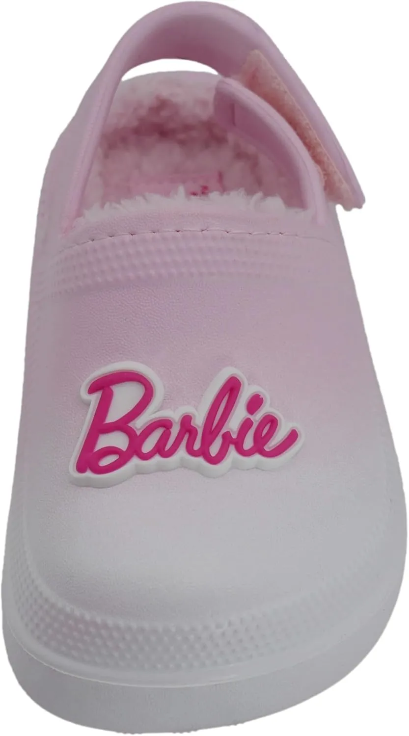 Barbie Toddler Girls' Faux Fur Lined Clogs with Adjustable Strap – Comfortable, Cozy, and Stylish Slip-On Shoes