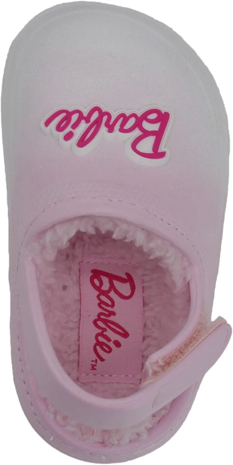 Barbie Toddler Girls' Faux Fur Lined Clogs with Adjustable Strap – Comfortable, Cozy, and Stylish Slip-On Shoes