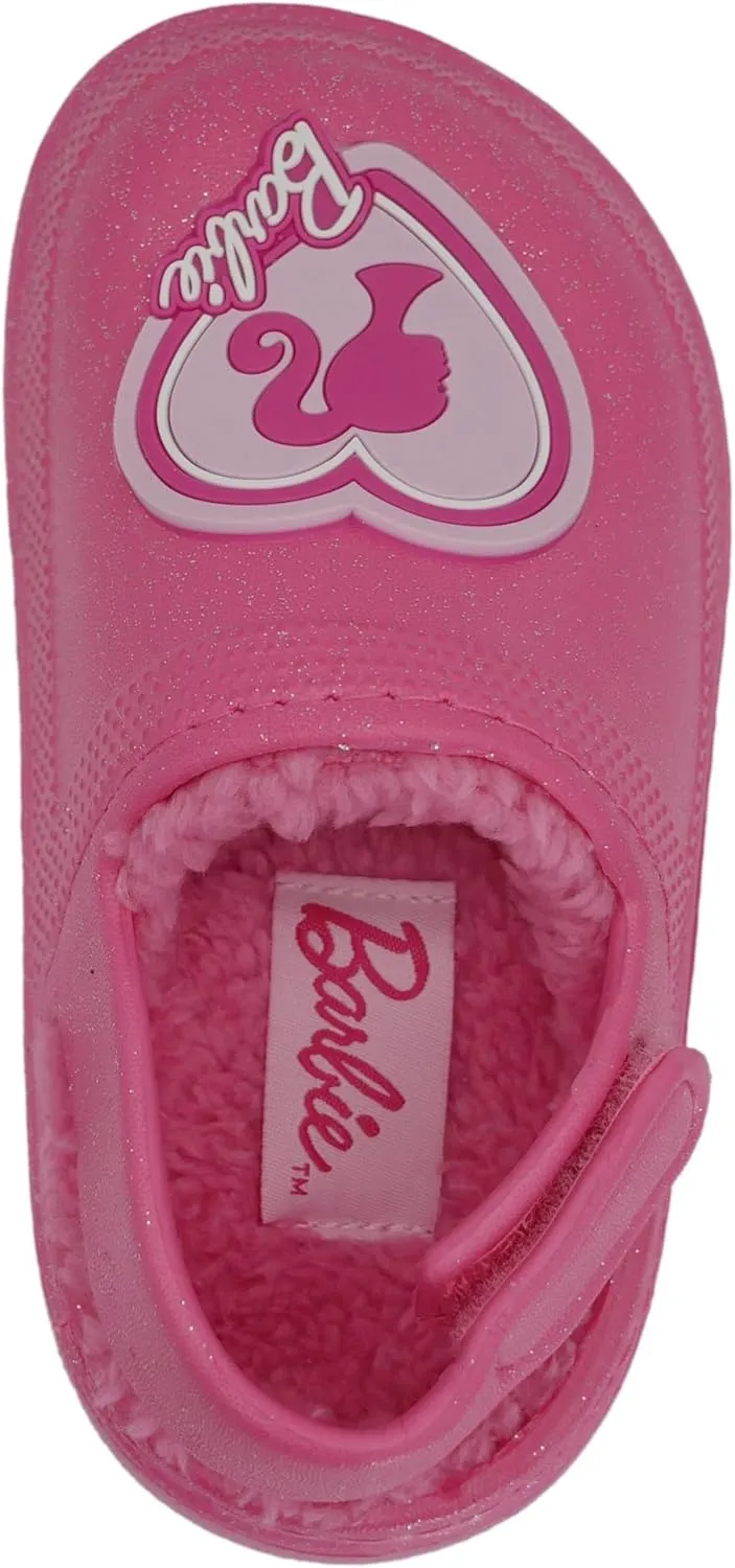 Barbie Toddler Girls' Faux Fur Lined Clogs with Adjustable Strap – Comfortable, Cozy, and Stylish Slip-On Shoes