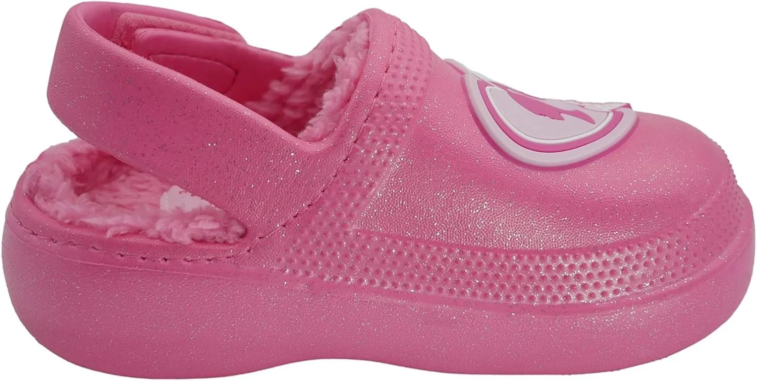 Barbie Toddler Girls' Faux Fur Lined Clogs with Adjustable Strap – Comfortable, Cozy, and Stylish Slip-On Shoes