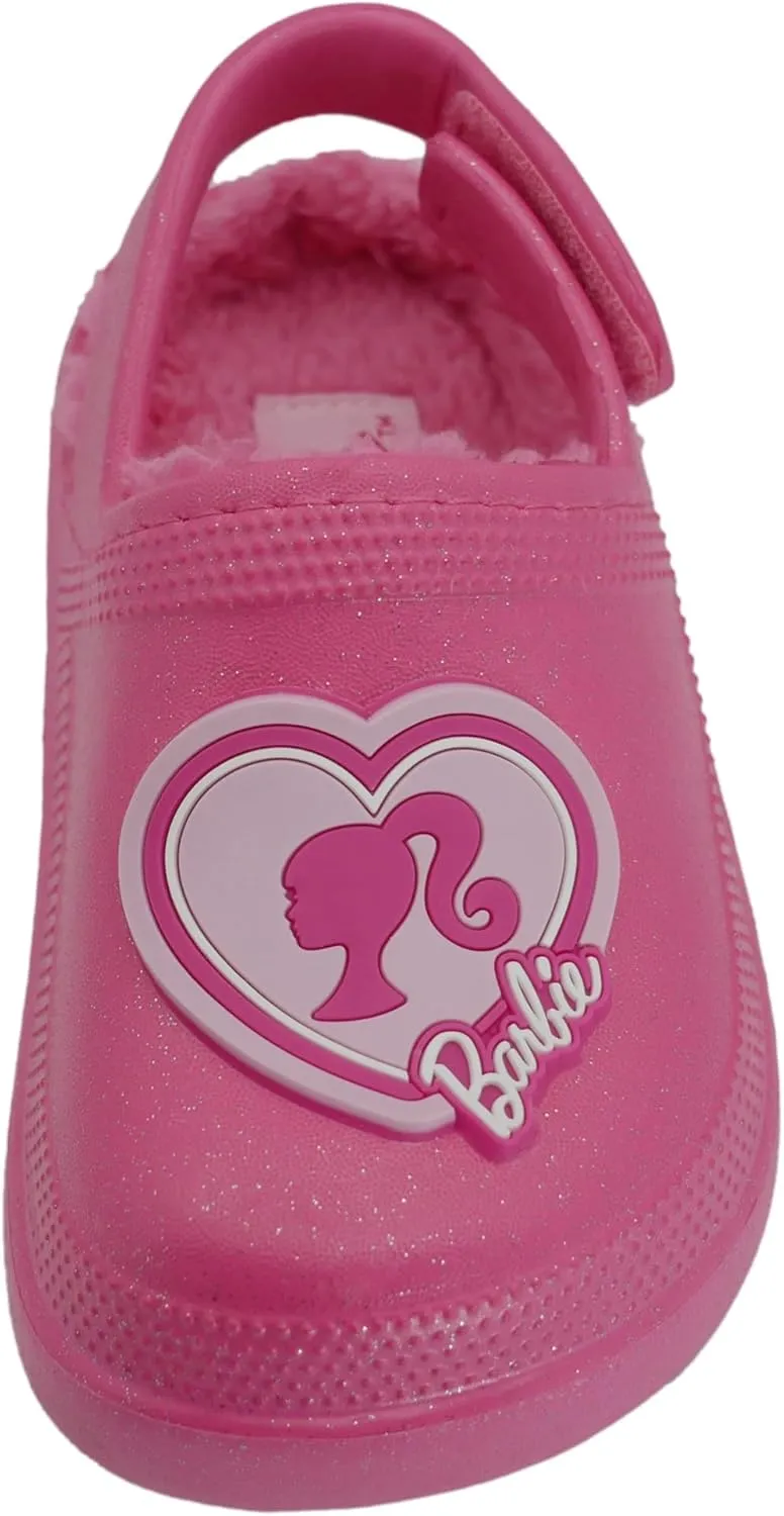 Barbie Toddler Girls' Faux Fur Lined Clogs with Adjustable Strap – Comfortable, Cozy, and Stylish Slip-On Shoes