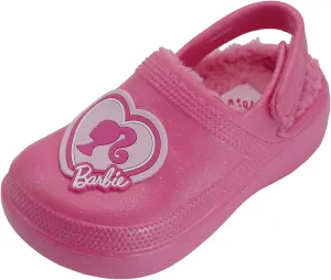 Barbie Toddler Girls' Faux Fur Lined Clogs with Adjustable Strap – Comfortable, Cozy, and Stylish Slip-On Shoes