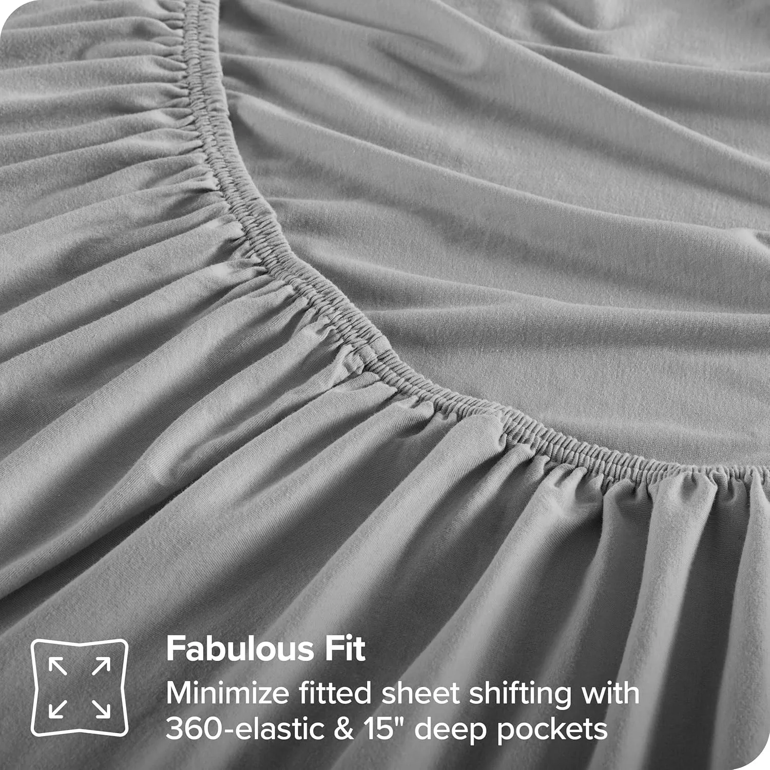 Bare Home 100% Organic Cotton Jersey Sheet Set, Ultra Soft, 100% Cotton - Sheet Set & Pillowcase - Deep Pocket Bed Sheets (Full, Light Grey)