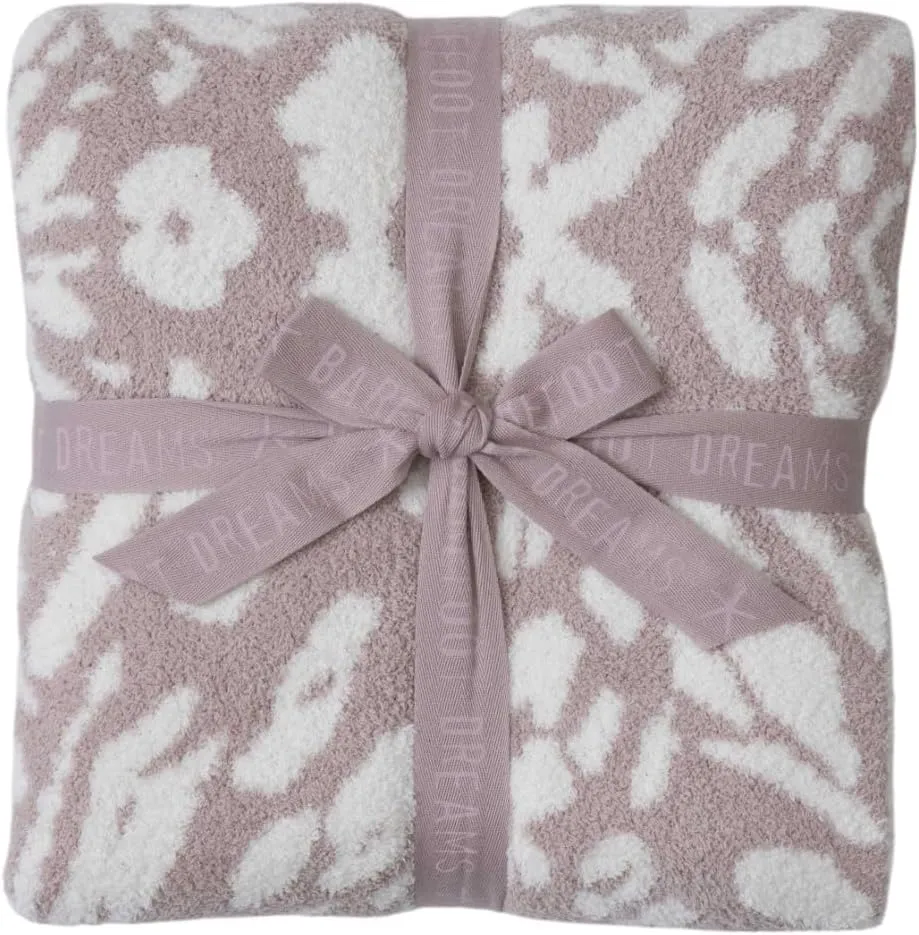 Barefoot Dreams® CozyChic® Fauna Leopard Throw, Dusty Mauve-Cream, 54"x72"