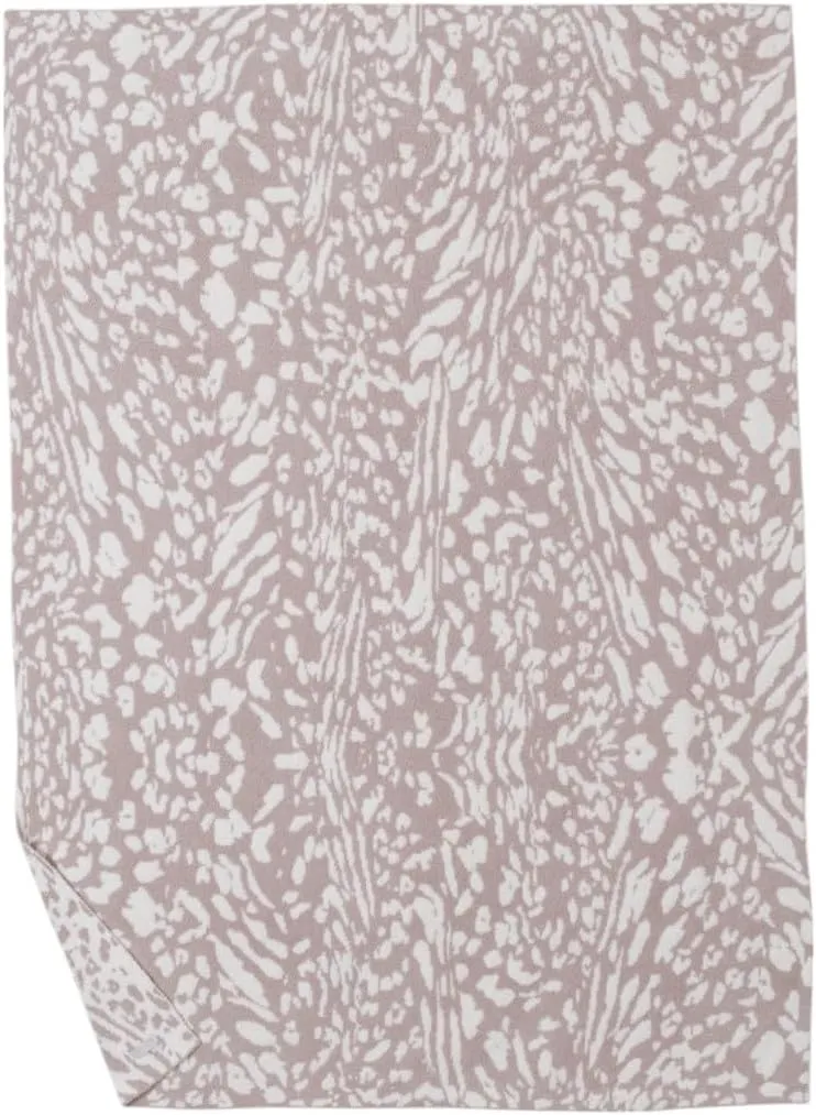 Barefoot Dreams® CozyChic® Fauna Leopard Throw, Dusty Mauve-Cream, 54"x72"