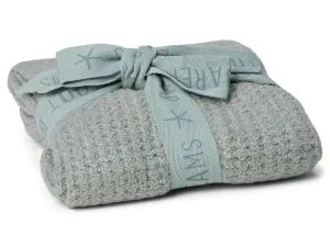 Barefoot Dreams® CozyChic Lite® Waffle Receiving Blanket, Waterfall, 30"x30"