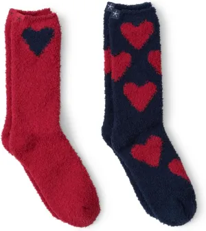 Barefoot Dreams Women's CozyChic Heart Print Sock Set
