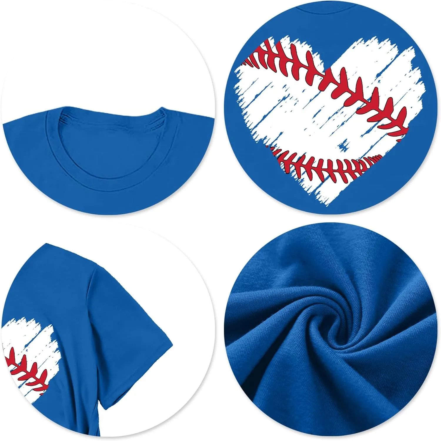 Baseball T Shirts for Women Baseball Mom Shirt Tee Funny Baseball Heart Graphic Casual Baseball Lover Gifts