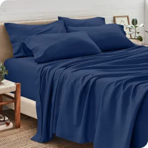 Bedding Sheets King Size 6 Piece 1000 Thread Count 100% Egyptian Cotton Navy Blue Sheet Set with 15 Inches Deep Pocket Wrinkle & Fade Resistant
