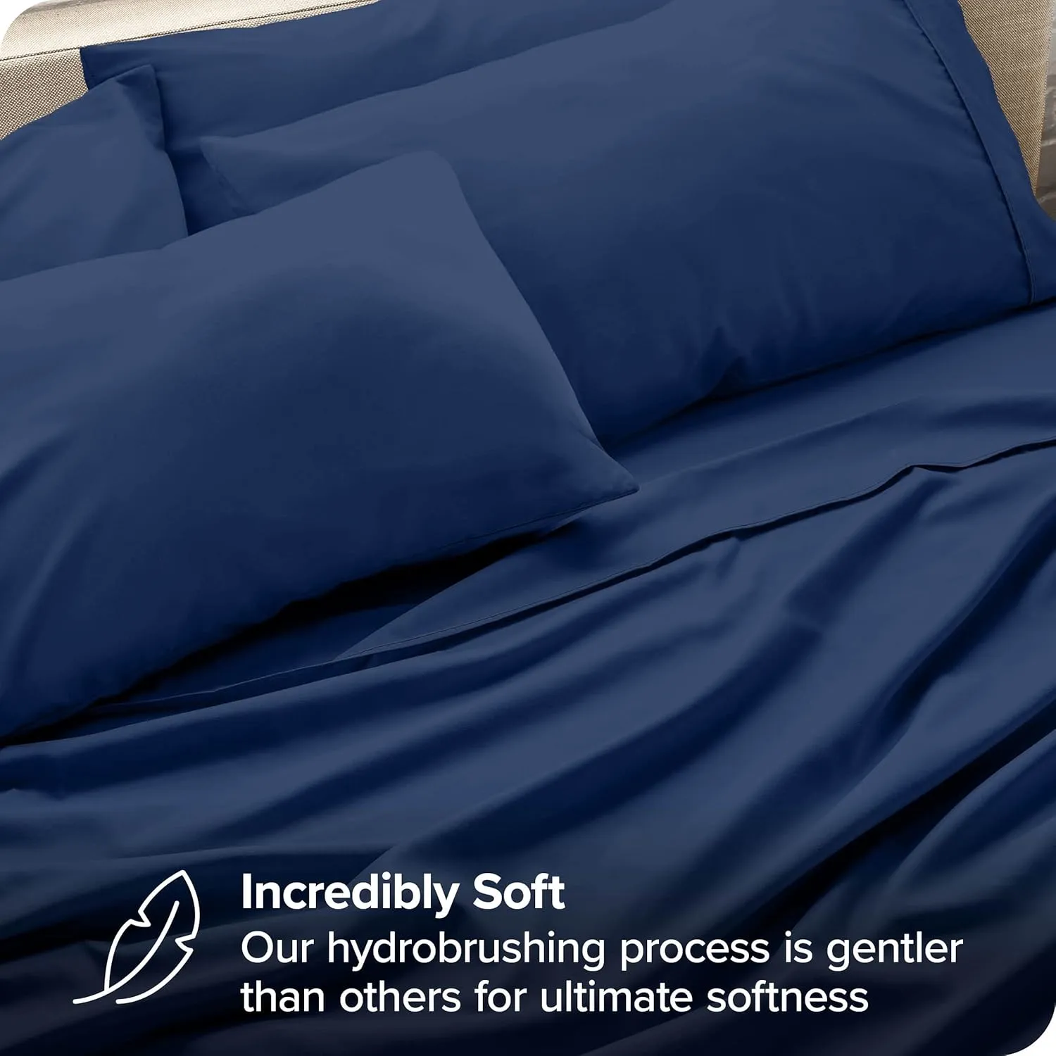 Bedding Sheets King Size 6 Piece 1000 Thread Count 100% Egyptian Cotton Navy Blue Sheet Set with 15 Inches Deep Pocket Wrinkle & Fade Resistant